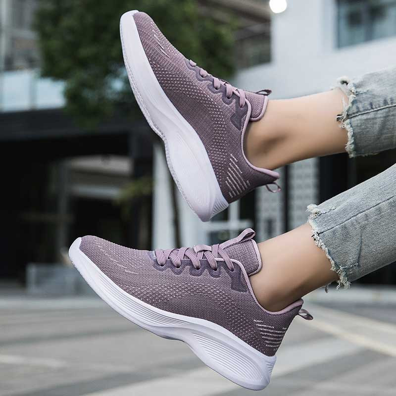 Women's purple flyknit stripe texture casual shoe sneaker 03
